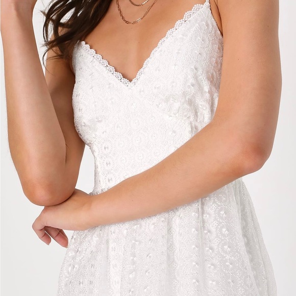 Poetic Poise White Lace Tiered Midi Dress Lulus - Picture 7 of 7